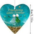 thumbnail image 1 of Heart-shaped Sea Glass Friendship Decoration Handmade Sea Glass Ornaments Eternal Friendship Heart Souvenir, 1 of 1