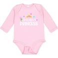 thumbnail image 3 of Inktastic Grandpa's Princess Crown and Flowers Girls Long Sleeve Baby Bodysuit, 3 of 5