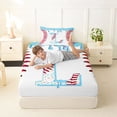 thumbnail image 4 of Manfei Baseball Initial L Twin Sheet Sets 3pcs,Ice Cream Bedding, 4 of 5