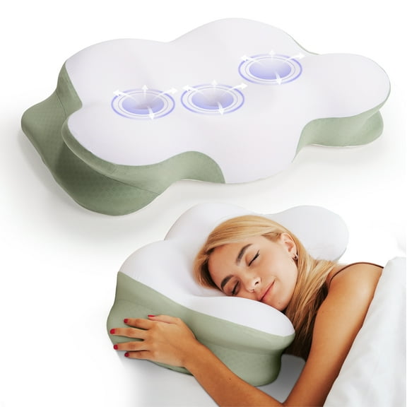 Memory Foam Neck Pain Relief Cervical Pillow - Ergonomic Contour Cooling Technology Pillow - Premium CERTIPUR-US Memory Foam Pillow for Side, Back, Stomach Sleepers