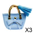 thumbnail image 1 of Bolso De Muñecas A Escala 3x1/6, Adorno De Casa De Muñecas, Cuero PU Para Muñecas De 12", Regalo Artesanal, Color Azul Claro, 1 of 8