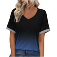 thumbnail image 2 of Yuwull Tops For Women Going Out Tops For Women Ladies' 2025 Spring And Summer Casual Loose And Comfortable V-Neck Short Sleeved T-Shirt Womens Plus Size Tops On ClearanceM, 2 of 8
