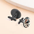 thumbnail image 6 of Football Elegant Stainless Steel Men's Cufflinks Set for Formal Attire, Made of Silver Jewelry, for Business Meetings and Special Occasions, 6 of 6