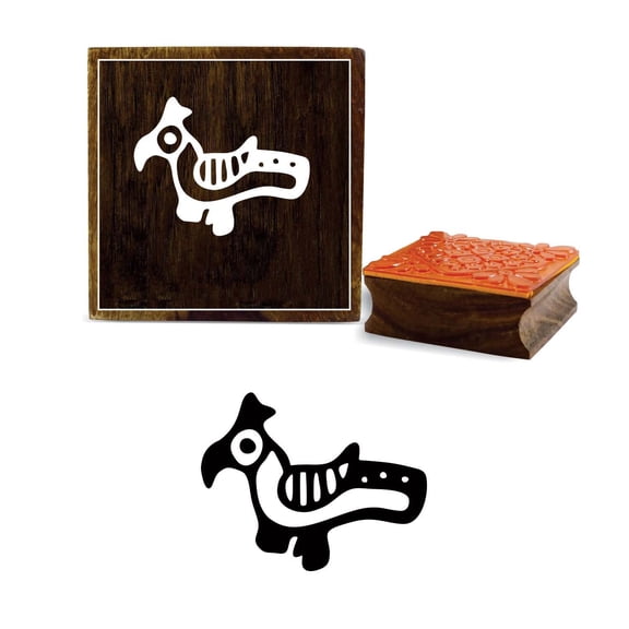 Printtoo Diary Card Print Bird Design Craft Textile Square Wooden Rubber Stamp-2 x 2 Inches