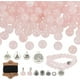 thumbnail image 1 of Kit para hacer pulseras de 235 cuentas de cuarzo rosa natural de 8 mm, kit para hacer joyas, colgantes puntiagudos de cuarzo rosa con colgantes de árbol y cabeza., 1 of 6
