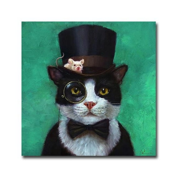 Artistic Home Gallery 1212K568IG Tuxedo Cat by Lucia Heffernan Premium Gallery-Wrapped Canvas Giclee Art - 12 x 12 x 1.5 in.