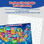 USA Map Puzzle for Kids Ages 4-8 - 103 Piece United States Geography Jigsaw Puzzles - 18x24 Large Floor Puzzle with State Shaped Pieces - Educational Learning Toy Gift for 4 5 6 Year Old