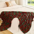thumbnail image 3 of Christmas Throw Blankets, Buffalo Plaid Throw Blanket for Couch Sofa Bed, Soft Warm Fuzzy Cozy Plush Checkered Fleece Blanket, Lightweight Farmhouse Decor 50" x 60" (red Green Plaid), 3 of 6