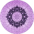 thumbnail image 1 of Ahgly Company Indoor Round Medallion Purple Traditional Area Rugs, 3' Round, 1 of 4