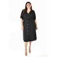 thumbnail image 1 of Vestido camisero de lino Roman Fashion Tallas Extras Negro 36, 1 of 6