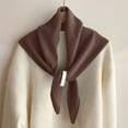 thumbnail image 2 of HNMKIU Triangle Scarf Shawl Wrap for Women Versatile Soft Warm Knitted Fashion Elegant neck scarf for women for Winter and Everyday Wear 01_Coffee,One Size, 2 of 3