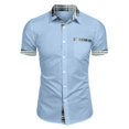 thumbnail image 1 of Men's Plaid Printed Button Short Sleeve Shirts Men's Casual Fashion Short Sleeve Shirts 3XL, 1 of 4
