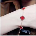 thumbnail image 2 of Pulsera de trébol de cuatro hojas LRH acero de titanio mujer símbolo de la suerte, 2 of 4