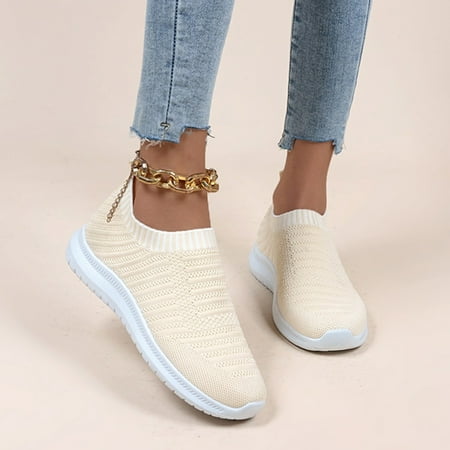 

YTJX Fashion Women Outdoor Mesh Slip-On Sports Shoes Runing Breathable Shoes Sneakers