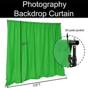King Mills 10x8 ft Backdrop Curtain for Photography, ideal as Streaming Backdrop, Green