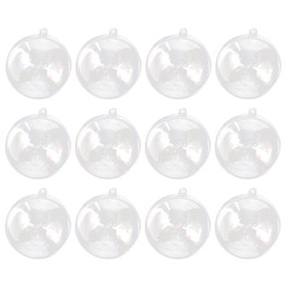 Visland 5PCS Clear Christmas Ball, 3.14 Inches Fillable Christmas  Ornaments, Clear Plastic Ornaments Filled with Pine Snow Berry for Craft 