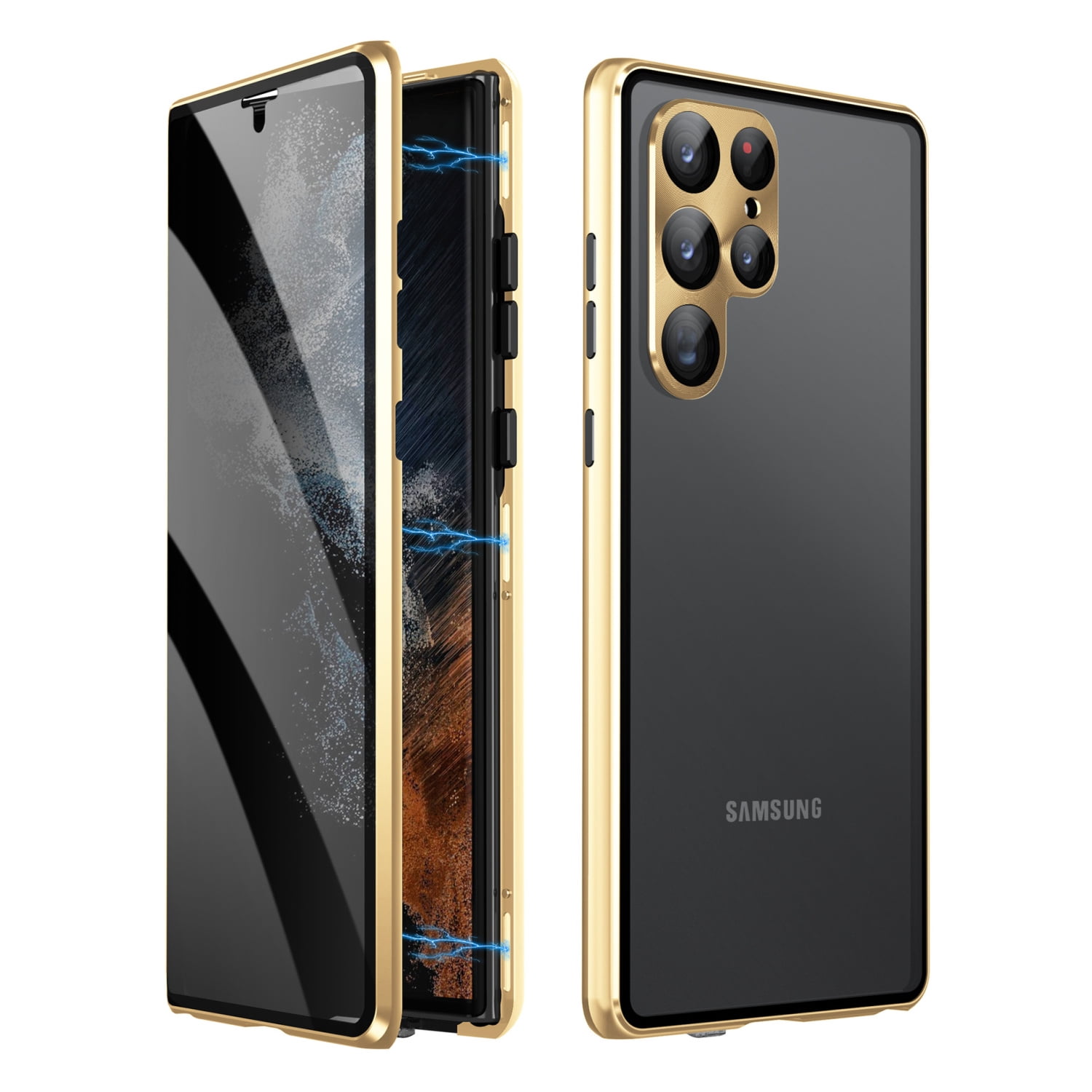 Full Body 360 Double-Sided Tempered Glass Case With Aluminum Frame