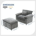 thumbnail image 3 of Oversized Chenille Lounge Chair with Storage Ottoman, Cozy Armrest Accent Chair with Hidden Footrest Storage for Bedroom & Living Room, 3 of 7