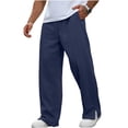 thumbnail image 3 of Sweatpants for Men Fashion Casual Solid Color Loose Winter Drawstring Pockets Pants Sweatpant Winter Office Casual Daily Outfit, 3 of 7