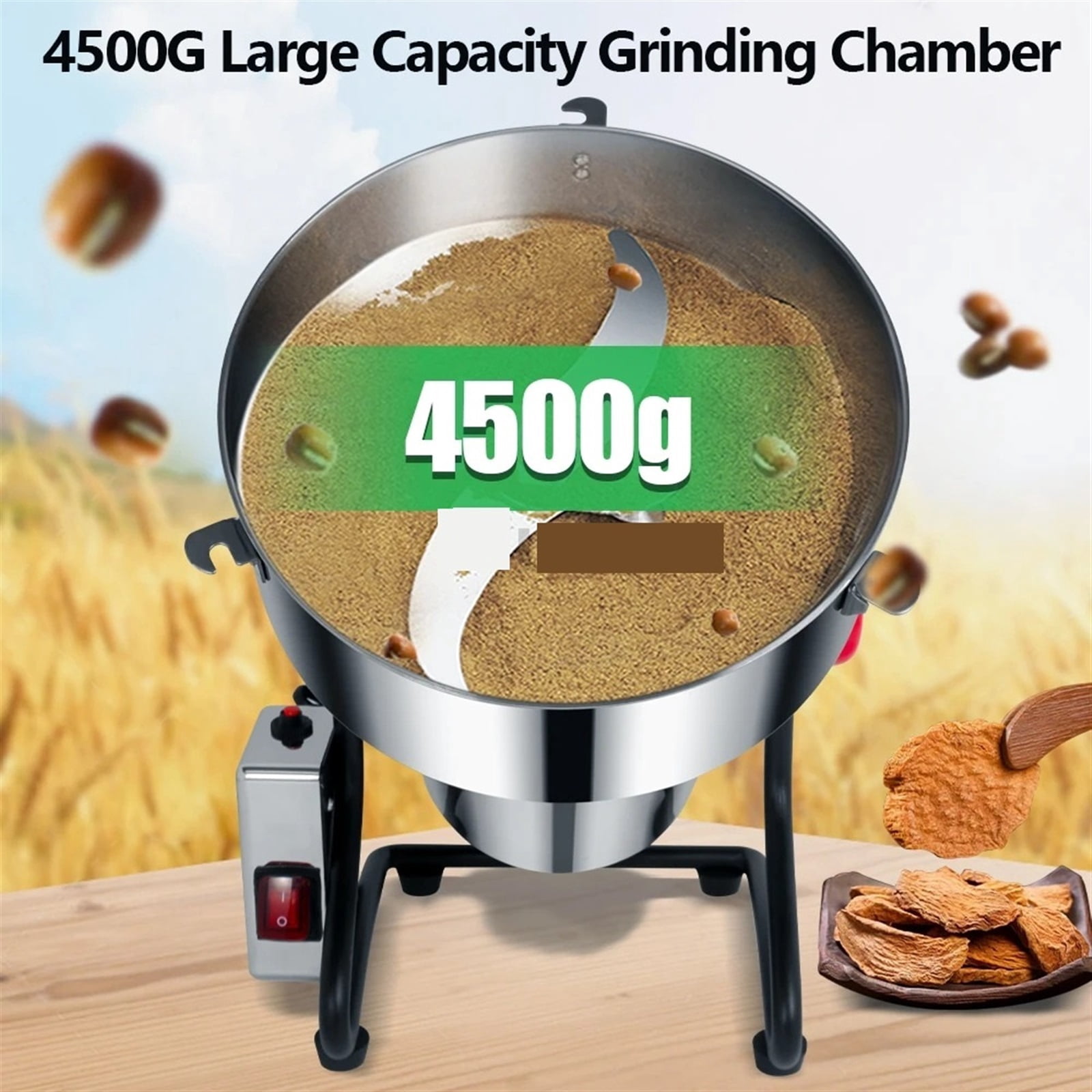 4500G Grinder High Speed Spice Grinder Grain Crusher Large Commercial High Capacity Stainless Steel Coffee Grinder Machine