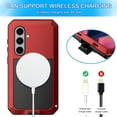 thumbnail image 4 of Feishell Designed for Samsung Galaxy S25 Case, [Built-in Screen Protector] [Military Grade Drop Protection] Metal Aluminum Alloy Heavy Duty Full-Body Shockproof Water-Proof Phone Case,Red, 4 of 6