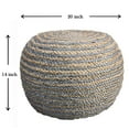 thumbnail image 4 of LR Home Savanna Round Grey/Natural Striped Indoor Pouf Ottoman, 20" H x 14" W, 4 of 5