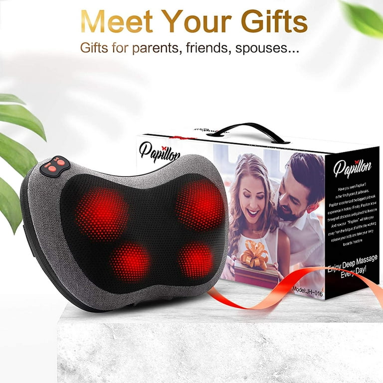 Back Massager,with Heat,Shiatsu Back and Neck Massager with Deep Tissue  Kneading,Electric Back Massage Pillow for  Back,Neck,Shoulders,Legs,Foot,Body