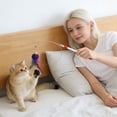 thumbnail image 1 of Cat Teaser Toy with 96 cm Telescopic Plastic Rod, Multi-Color Feathers with Bell, Spring Rotation, Durable and Washable Interactive Toy for Cat Exercise and Training, 1 of 6