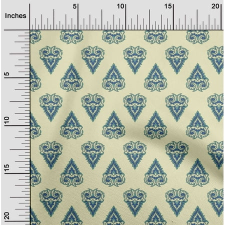 oneOone Viscose Chiffon Fabric Leaves & Floral Block Printed Craft Fabric BTY 42 Inch Wide