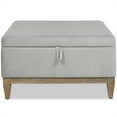 thumbnail image 1 of Knox 35" Carré Rangement Cocktail Pouf Opale Velours Gris, 1 of 13