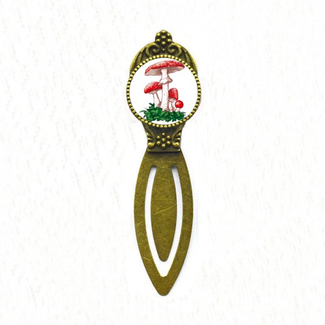 Signet Illustration de Champignon Rouge Toxique Délicieux Étiquette de Bureau Rétro Marqueur de Page