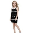 thumbnail image 3 of Girls Spaghetti Strap Dresses with Pockets Size 5-14 Cute Sundresses Teens Kids Casual Stripe Printed Pullover Loose Short Mini Dress, 3 of 5