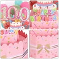 thumbnail image 4 of Tarjeta de Cumpleaños 100 de Uxcell Tarjeta de Cumpleaños Pop-Out con Tarjeta de Felicitación y Sobre para Regalo de Mujeres y Niñas Rosa, 4 of 6