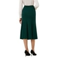 thumbnail image 3 of INSPIRE CHIC Women's Midi Mermaid Skirt Work High Elastic Waisted Fishtails Skirts M Green Blue, 3 of 5