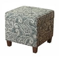 thumbnail image 2 of Ottoman Benzara Tapizado en Tela con Estampado Paisley de Madera 44x44x42 cm, 2 of 6