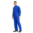 thumbnail image 4 of Choomomo Men's One Piece Long Sleeve Mechanics Workwear Stylish Work Coveralls Overalls Cargo Jumpsuit Royal Blue M/165, 4 of 6