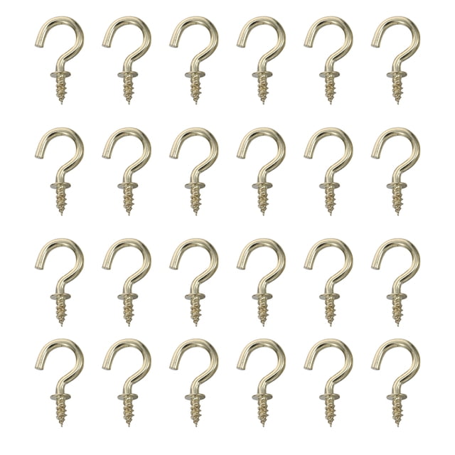 100pcs Carbon Steel Screw-In Hooks Question Hanger Home Clothing Storage Hooks