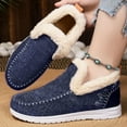 thumbnail image 4 of SACFOF Womens Winter Flat Fluffy Snow Boots,Warm Faux Fur Lining Anti-Slip Slip on Loafer Casual Outdoor Plush Short Booties, 4 of 6
