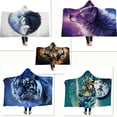 thumbnail image 3 of de invierno de franela de felpa alta portátil con capucha de 2 capas 130 x 150 lobo púrpura D (130 x 150) esquí esquí Gafas de esquí, 3 of 5