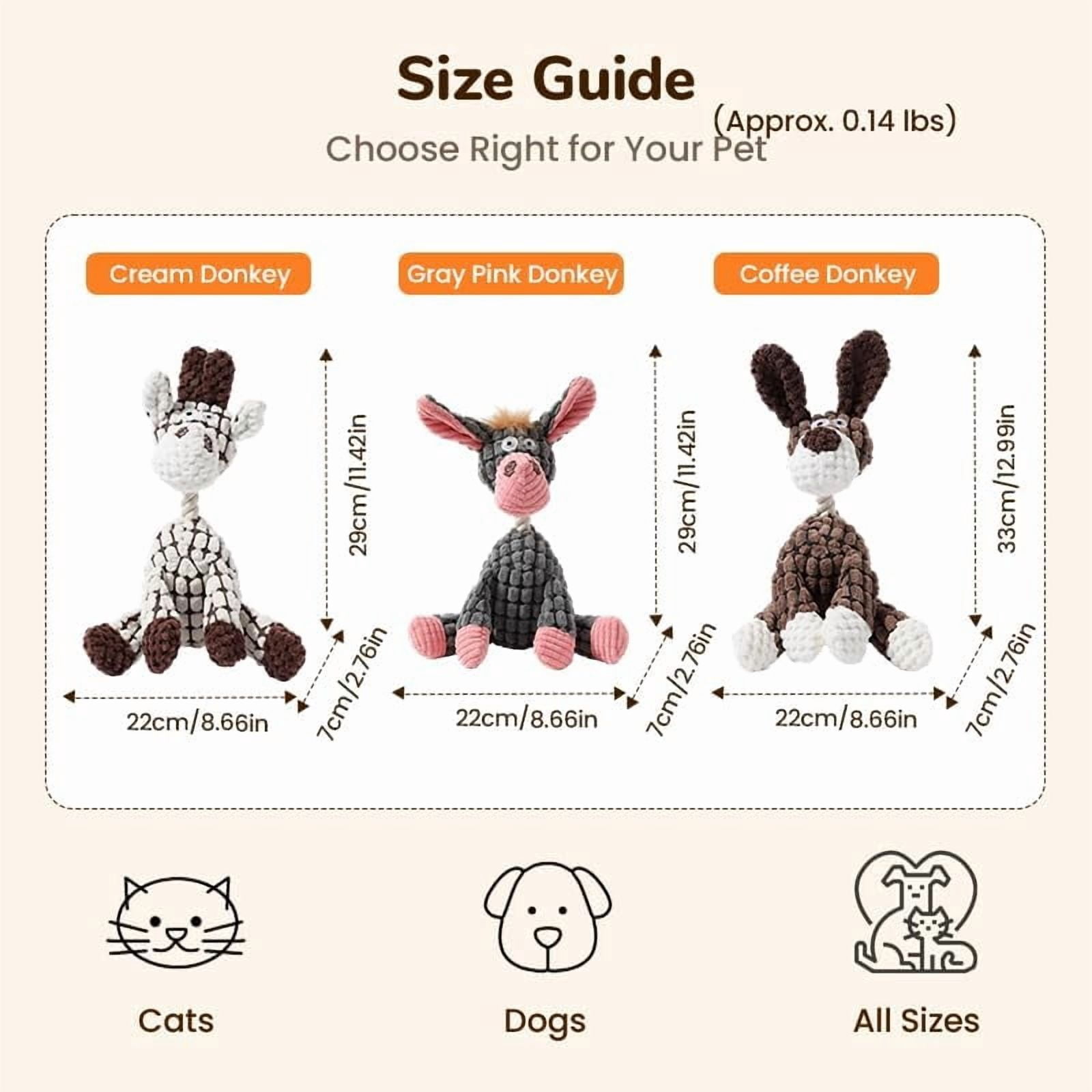 Squeaker Plush Dog Toy for Aggressive Chewers Medium Large Dogs Reinforced Washable White