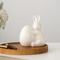 thumbnail image 7 of Hometravel Easter Ceramic Eggs Bunny Statue Ornament, Decorative Home Desktop Bedroom Decoration, Handcrafted Ceramic Piece for Spring Holiday Display, 7 of 7