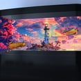 thumbnail image 5 of Colorful Aquarium Background with Cloud Sky Design, Fantasy Landscape Tapestry Trippy Neon Galaxy Space Fish Tank Decoration, Nature Lighthouse Lake Tapestry Wall Hanging Decor for Home, 5 of 6