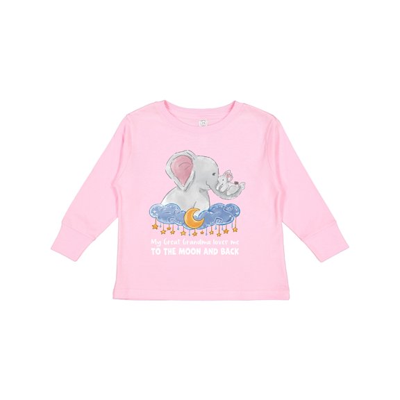 Inktastic My Great Grandma Loves me to the Moon and Back Elephant Boys or Girls Long Sleeve Toddler T-Shirt