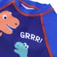 thumbnail image 4 of RUTAYY Boys Dinosaur & Letter Print 2PCS Swim Set Quick Dry Short Sleeve Top & Swim Shorts With Cartoon Beach Vacation Resort Swimwear Beachwear, 5-6 Years, 4 of 8