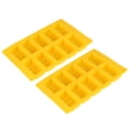thumbnail image 2 of FLAMEEN Kitchen Supplies,2Pcs Yellow 10‑Grid Block Ice Cubes Mould Silicone Ice‑Making Mold DIY Drinking Tools,Ice Tray, 2 of 8