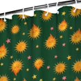 thumbnail image 3 of Dark Green Star Sun Pattern Shower Curtain 36"x72" ,Bathroom Decorative Shower Curtains Set with 12 Hooks,Modern Waterproof Washable Shower Curtain, 3 of 6