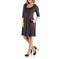 thumbnail image 3 of 24/7 Comfort Apparel Women's Plus Size Fit and Flare Dress, 3 of 4