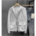 thumbnail image 5 of Sunscreen Men‘s Ultra Thin Breathable Summer Ice Silk Coat Quick Dry Skin Windbreaker Hooded Stretch Sports Jacket W154, 5 of 7