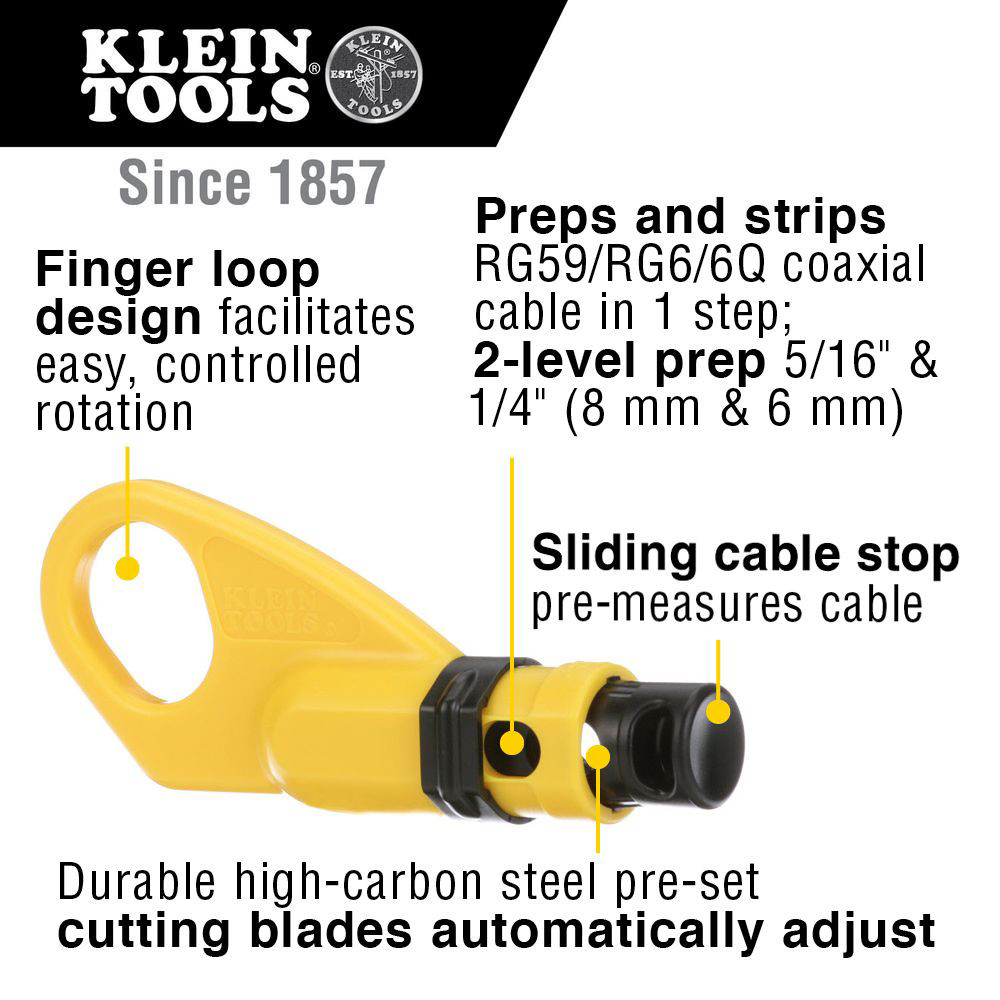 Klein Tools VDV011-852 3-Piece Coax Cable Installation Kit with Hip Pouch