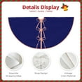 thumbnail image 5 of Halloween Christmas Tree Skirt - navy-blue 48 Inches Christmas Tree Skirt for Halloween Holiday Indoor Home Christmas Tree Decorations with Three Ribbons, 5 of 7